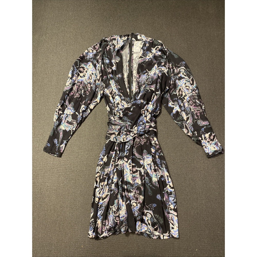 IRO Paris Camolla Faux Wrap Dress Black Womens Size 32 US 0 - Picture 5 of 10